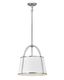 Clarke 16'' Transitional Drum Pendant in Polished Nickel