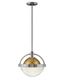 Watson Polished Nickel and Brass Globe Pendant Light