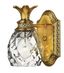 Burnished Brass Outdoor Dimmable Wall Sconce with Clear Optic Glass