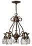 Pearl Bronze 5-Light Chandelier with Clear Optic Glass