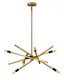 Heritage Brass and Black 6-Light Sputnik Chandelier