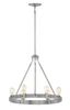 Brushed Nickel 6-Light Modern Rustic Chandelier