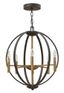 Euclid 6-Light Spanish Bronze Orb Chandelier with Candelabra Bulbs