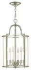 Elegant 6-Light Gentry Pendant in Polished Nickel with Clear Glass