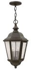 Edgewater Elegance 3-Light Oil Rubbed Bronze Outdoor Hanging Lantern with Clear Seedy Glass