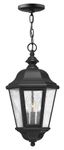 Edgewater Classic 3-Light Black Outdoor Hanging Lantern with Clear Seedy Glass
