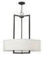 Sophisticated Buckeye Bronze 3-Light Drum Chandelier with Off-White Linen Shade