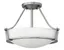 Transitional Antique Nickel 3-Light Semi-Flush Mount with Etched Glass