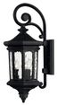 Estate Collection Museum Black 3-Light Outdoor Lantern with Clear Water Glass