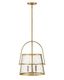 Heritage Brass 3-Light LED Pendant with Clear Seedy Glass Drum