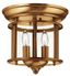 Heirloom Brass Elegance 2-Light Flush Mount with Clear Glass Panels