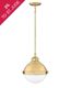 Satin Brass 2-Light Pendant with Etched Opal Glass Bowl