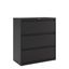 Black 36-Inch Wide 3-Drawer Lockable Lateral File Cabinet