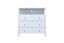 Modern White 3-Drawer Dresser with Open Shelf and Metal Rollers