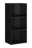 Kids' Playroom Black Bookcase with Cubes and Doors