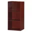 Mahogany 3-Shelf Kid-Friendly Storage Bookcase with Cubes and Doors