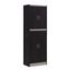 Tall Chocolate-Grey 4-Door Compressed Wood Kitchen Pantry