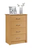 Sleek Beech 4-Drawer Chest with Soft Close and Roller Support