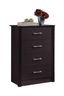 Sleek Chocolate 4-Drawer Chest with Soft Close and Roller Mechanism