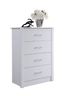 Sleek White 4-Drawer Chest with Soft Close and Roller System