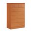 Cherry 48" Tall Wooden Dresser with Locks and Rollers