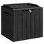 Black Lockable Resin Outdoor Deck Box with Seat, 31 Gallon