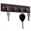 Cherry Wood Wall Mounted Key Rack with Metal Hooks