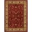 Royalty Red and Ivory Traditional Medallion 63" Synthetic Area Rug