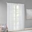 White 63" Sheer Polyester Tab Top Window Curtains