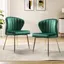 Green Velvet Upholstered Side Chair with Gold Metal Legs