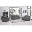 Modern Grey Leather Reclining Sofa Set, 111"