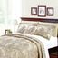 Beige King Reversible Microfiber Damask Bedspread Set