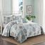 King White and Blue Reversible Microfiber Quilt Set