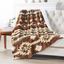 Southwest Brown Faux Fur Sherpa Reversible Throw Blanket