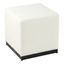 Cream Boucle Cube Ottoman with Black Metal Base