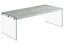 44" Gray Cement Particle Board and Glass Coffee Table