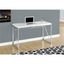 Glossy White and Chrome Metal Computer Desk with Drawer