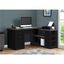 Executive Gray L-Shaped Computer Desk with 3 Drawers