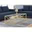 Elegant 44" Gold Metal & Clear Tempered Glass Rectangular Coffee Table