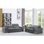 Modern Luxe Dark Gray Leather Reclining Sofa and Loveseat Set