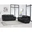 Modern Black Leather Sleeper Sofa and Loveseat Set