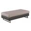 Elegant Two-Tone Tufted Ottoman in Taupe and Silver