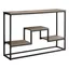 Taupe and Black Rectangular Console Table with Multi-Level Shelving