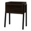 Espresso Wood and Black Metal Rectangular End Table