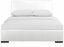 White Tufted Upholstered Queen Wood Platform Bed with Headboard