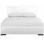 White Tufted Upholstered Queen Wood Platform Bed with Headboard