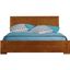 Elegant Oak Wood King Platform Bed with Refined Headboard