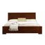 Walnut Full Platform Bed with Wood Headboard