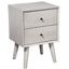 Pale Gray Mahogany Mid-Century Modern 2-Drawer Nightstand