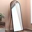 Arched Black Aluminum Full Length Mirror with Stand